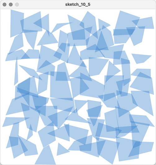 4つの角の座標がランダムな四角形を描く