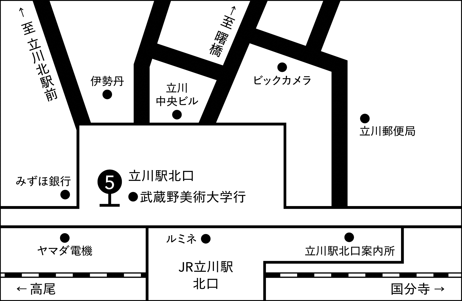 JR立川駅（北口）立川バス乗車案内図